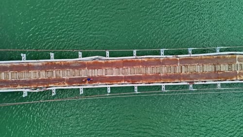 Aerial Fitness Bridge Shot