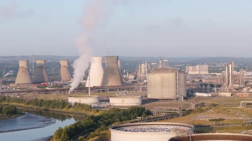 Aerial view of Grangemouth Refinery, United Kingdom.