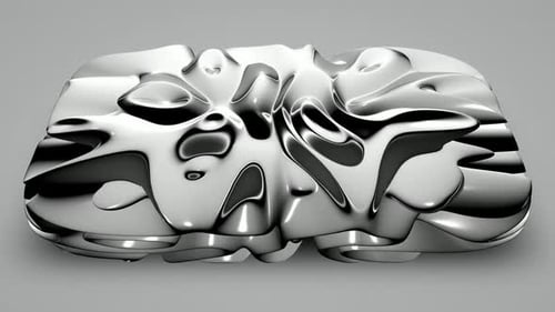 Abstract Liquid Chrome Metallic Fluid Shape Animation