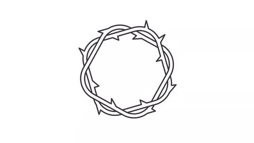 Ícone animado de linha de coroa de espinhos