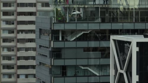 Vista aérea da Avenida Paulista e do horizonte, Brasil.