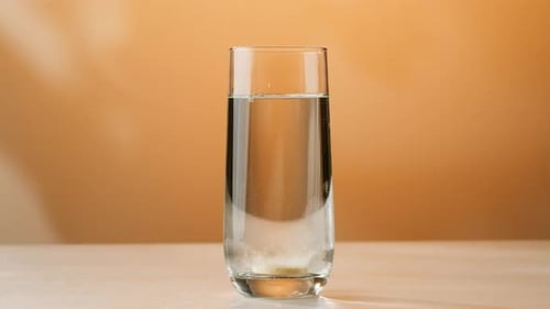 Effervescent Tablet Dissolving in Glass of Water