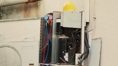 Close Up of HVAC Air Conditioning Unit