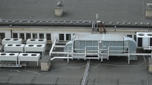 Air Conditioning and Central Ventilation Systems on Roof of Building
