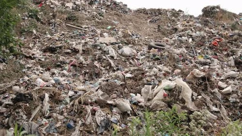 Overfilled Landfill Shows Environmental Waste Pile