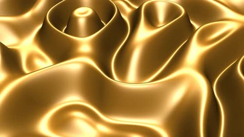 Abstract Golden Liquid Flowing Waves Motion Background Loop