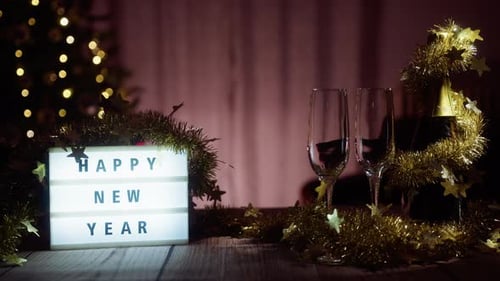 Festive Champagne for Happy New Year Celebration