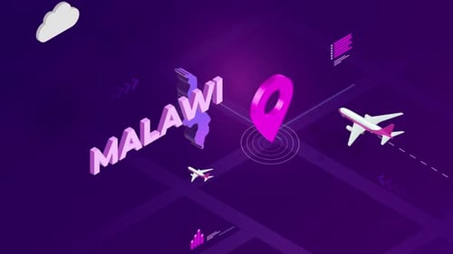 Isometric Travel Destination Map with Airplanes and Pin