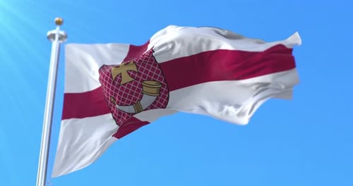Realistic Waving Flag of Isle of Wight
