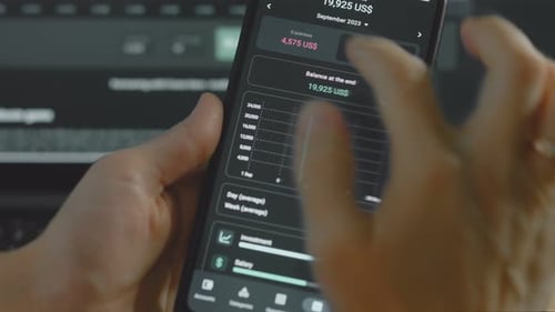 Finance App Interface on Smartphone Screen