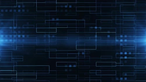 Plano de fundo de dados do ciberespaço com tecnologia abstrata 4K | Loop de interface HUD de rede digital futurista
