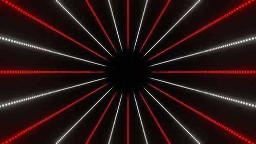 White And Red Spiral Neon Light Ribbon Background Vj Loop In HD