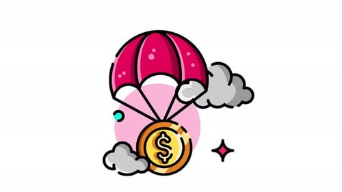 Airborne Fortune: A Coin Descending Under Parachute