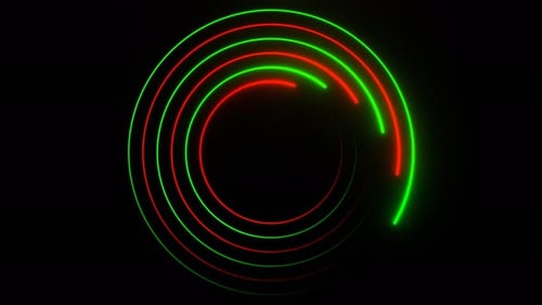 Green And Red Seamless Neon Circles Background Vj Loop In 4K