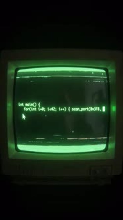 3D-Renderer Alte sperrige CRT mit leicht gekrümmtem Bildschirm