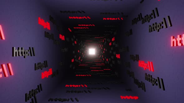 Http symbol sign in blue tunnel background 3d render. Hypertext ...