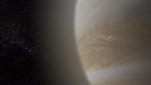 Realistic Rotating Planet with Starry Cosmic Background