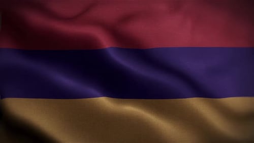 Realistic Waving Armenian Flag Background Animation