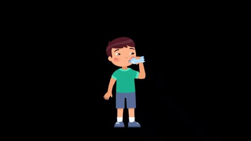 Child Drinks Water Alpha
