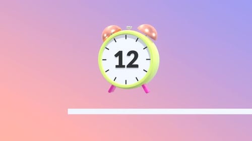 15 Second Countdown with Animated Clock and Progress Bar on Gradient Background.