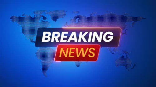 Breaking News Title Card Animation with Digital World Map