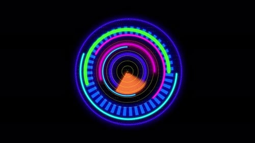 Animated Futuristic Neon HUD Element Seamless Loop