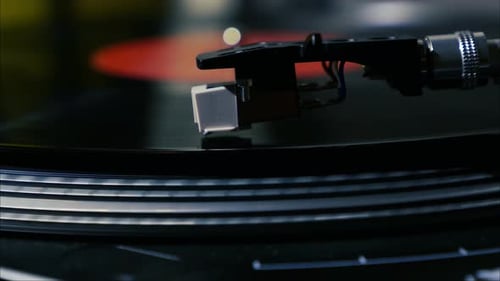 Vinyl Record Spinning on a Record Player