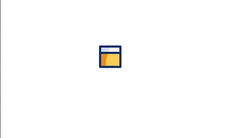 Animated Flat Design Book Stack Icon with Highlight