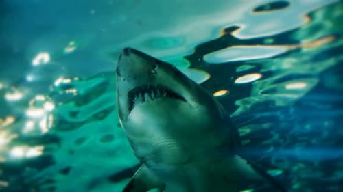 Shark Swimming Gracefully Underwater in the Ocean
