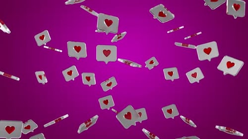 Like Icon Background Loop Pink