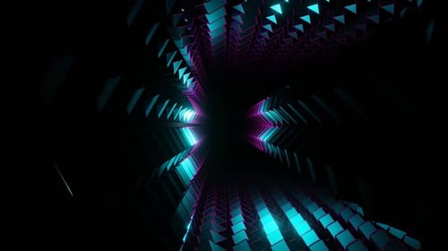 Cyan And Pink Circular Descent Background Vj Loop In HD
