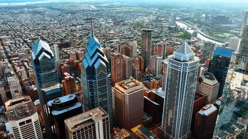 Remarkable view of Philadelphia downtown panorama.