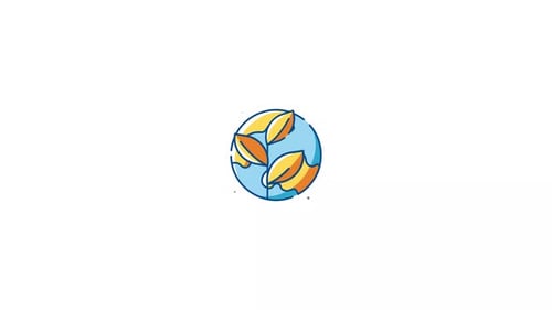 Modern Earth and Leaves Environment Icon Animation