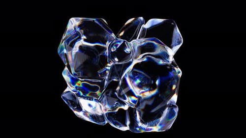 3D abstrakter komplexer Glaskristallcluster