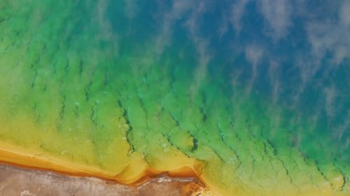Yellowstone National Park Wyoming. Aerial View of Grand Prismatic Hot Spring In