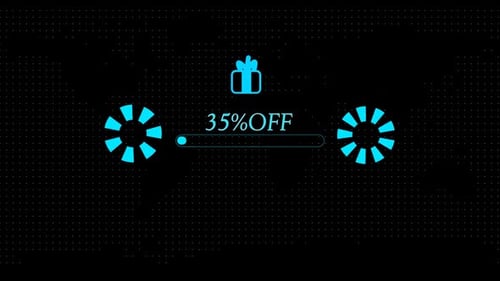 Flat Design Discount Offer with Gift Box and Spinners