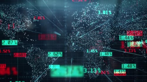Forex Trade with Digital World Map Financial Trading Prices Global Finance Exchange Index Concept