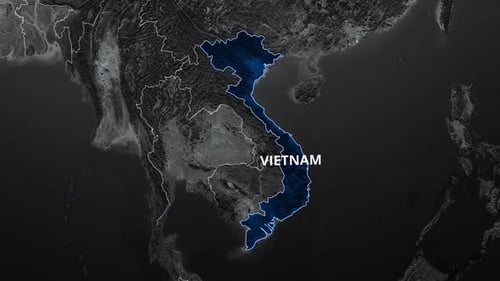 Vietnam Map Outline Highlight and Reveal