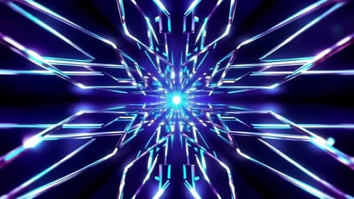 Futuristischer symmetrischer neongeometrischer Bewegungshintergrund
