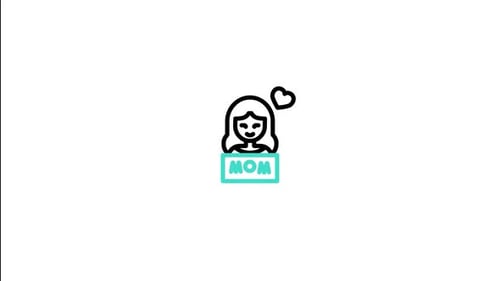 Animated Minimalist Mom Icon with Wiggling Heart