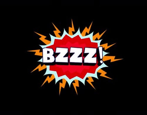 Animated Comic Pop Art Speech Bubble with Bzzz! Text and Lightning