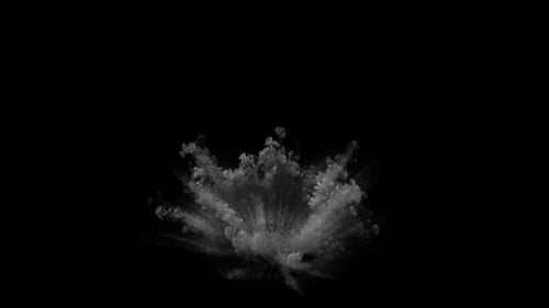 Grande explosion avec vue à long terme des sentiers sur fond transparent