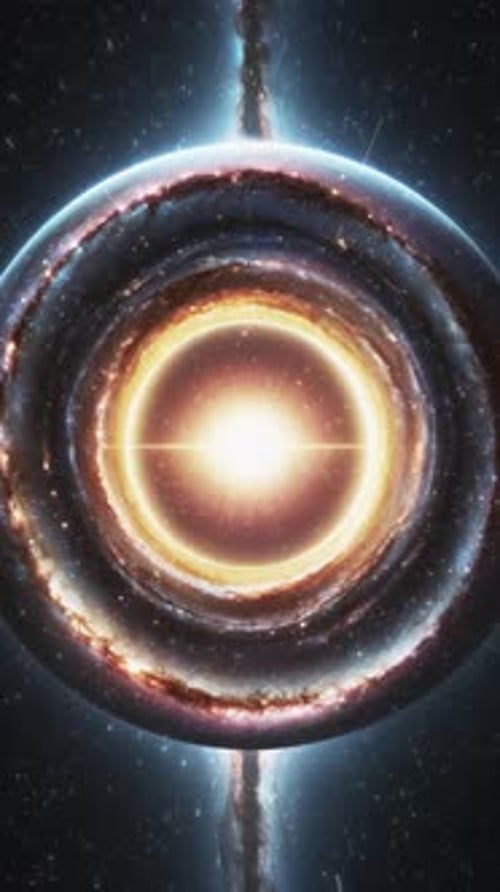 Cosmic Journey Through a Vibrant Galaxy with Swirling Energy Patterns