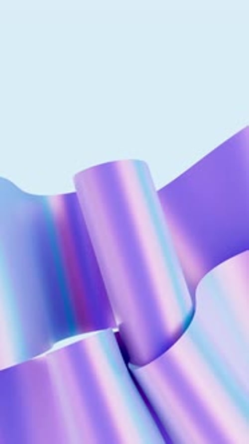 Fluid Iridescent Ribbons Wavy Abstract Background