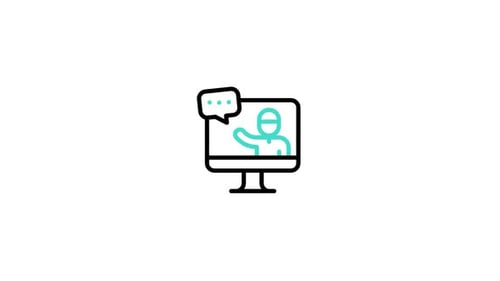 Online Education Computer Monitor Icon Reveal Animation