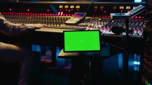 Sound Designer Processing and Recording Tracks in Control Room