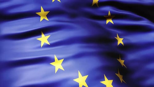 Waving European Union Flag Seamless Loop