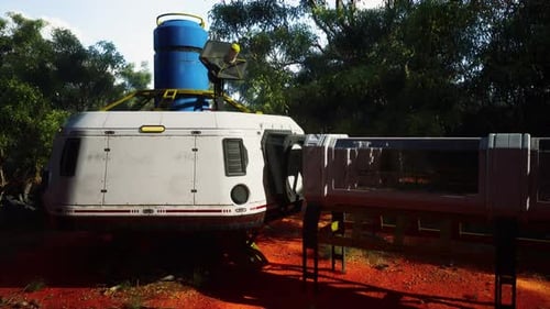 Futuristic Habitat Research Base in Natural Environment