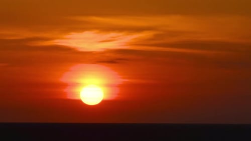 Footage of a Golden Sunset at Sea