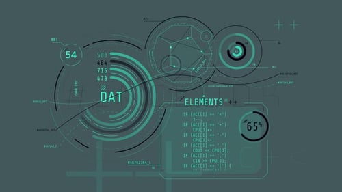 Animated Poster with Abstract Data in HUD Style